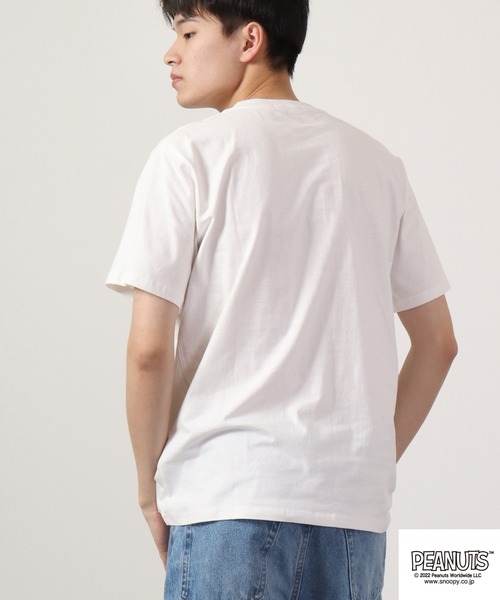 PEANUTS(ピーナッツ)の「PEANUTS チェーンステッチ Tシャツ 半袖(Tシャツ/カットソー・レディース・オフホワイト/カーキ/グレイッシュブルー/チャコール/ブラック/ホワイト・M/L/LL)」の22枚目の写真