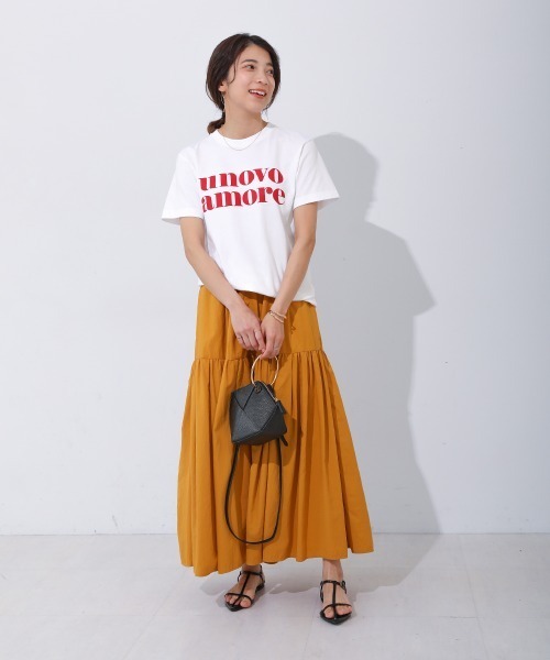 Bou Jeloud(ブージュルード)の「unovo amoreロゴTee(Tシャツ/カットソー・レディース・ネイビー/オフホワイト・FREE)」の4枚目の写真