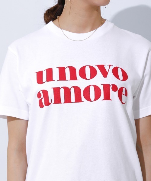 Bou Jeloud(ブージュルード)の「unovo amoreロゴTee(Tシャツ/カットソー・レディース・ネイビー/オフホワイト・FREE)」の5枚目の写真