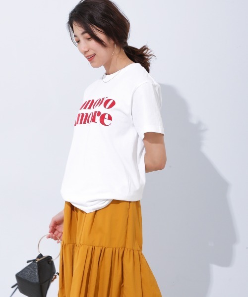Bou Jeloud(ブージュルード)の「unovo amoreロゴTee(Tシャツ/カットソー・レディース・ネイビー/オフホワイト・FREE)」の10枚目の写真