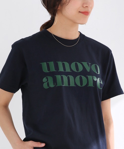 Bou Jeloud(ブージュルード)の「unovo amoreロゴTee(Tシャツ/カットソー・レディース・ネイビー/オフホワイト・FREE)」の17枚目の写真