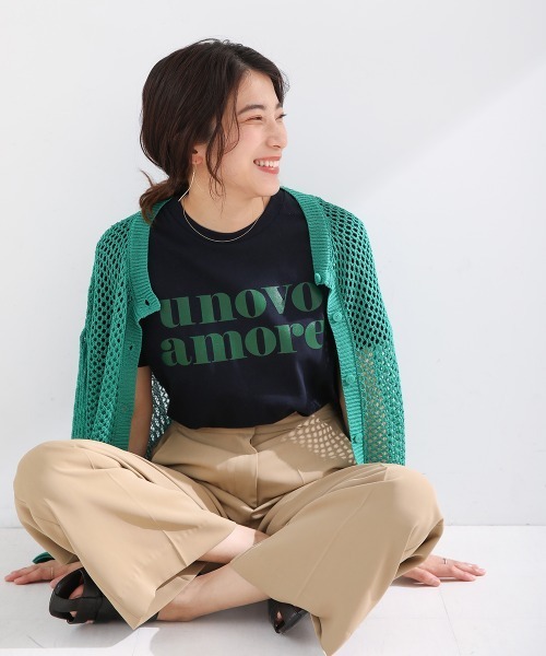 Bou Jeloud(ブージュルード)の「unovo amoreロゴTee(Tシャツ/カットソー・レディース・ネイビー/オフホワイト・FREE)」の20枚目の写真
