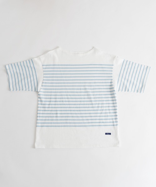 ONCILY(オンシェリー)の「PANEL BORDER BASQUE SHIRT / パネルボーダーバスクシャツ(Tシャツ/カットソー・メンズ・ライトブルー/ライトピンク/ネイビー・SMALL/LARGE/MEDIUM)」の22枚目の写真