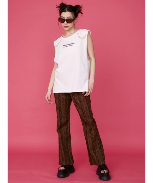 EVRIS（エヴリス）の「パイソンツイルワイドパンツ（その他パンツ・レディース・ブラウン/ベージュ・SMALL/MEDIUM）」の5枚目の写真