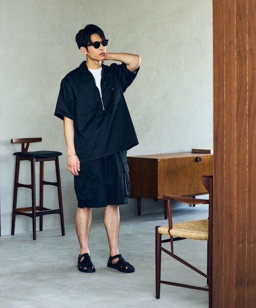 RED KAP（レッドキャップ）の「RED KAP/レッドキャップ 別注 ハーフジップ ワンポイント 半袖ワークシャツ/SP H/Z SS SHIRT（シャツ/ブラウス・メンズ・ブラック/ベージュ・MEDIUM/LARGE）」の8枚目の写真