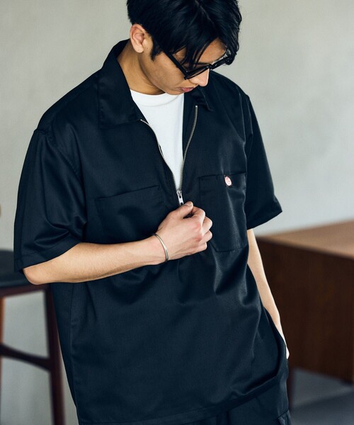 RED KAP（レッドキャップ）の「RED KAP/レッドキャップ 別注 ハーフジップ ワンポイント 半袖ワークシャツ/SP H/Z SS SHIRT（シャツ/ブラウス・メンズ・ブラック/ベージュ・MEDIUM/LARGE）」の11枚目の写真