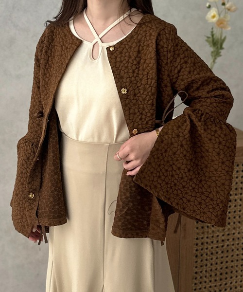 和花コラボアイテム】マルチフラワージャガードトップス【ZOZOTOWN限定