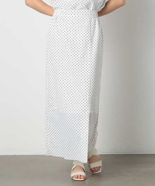 COMME CA ISM（コムサイズム）の「【洗える／セットアップ対応】ドット　前ベンツ　タイトスカート（スカート・レディース・ブラック/ホワイト・MEDIUM/LARGE）」の5枚目の写真