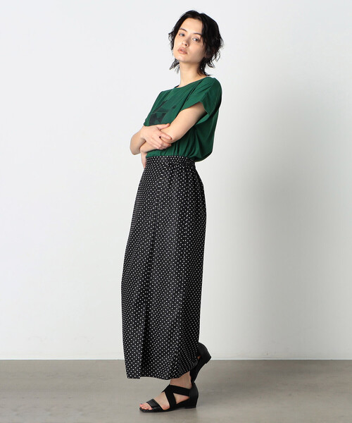 COMME CA ISM（コムサイズム）の「【洗える／セットアップ対応】ドット　前ベンツ　タイトスカート（スカート・レディース・ブラック/ホワイト・MEDIUM/LARGE）」の7枚目の写真