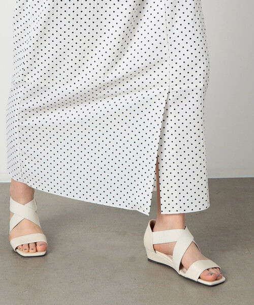 COMME CA ISM（コムサイズム）の「【洗える／セットアップ対応】ドット　前ベンツ　タイトスカート（スカート・レディース・ブラック/ホワイト・MEDIUM/LARGE）」の15枚目の写真