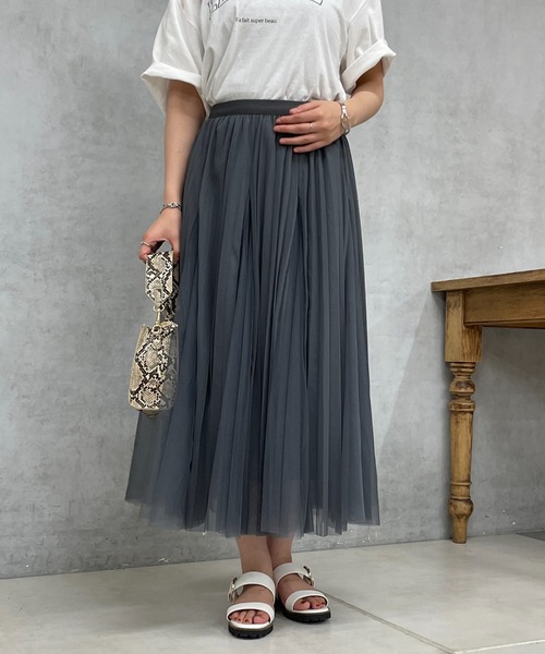 un dix cors（アンディコール）の「チュールスカート（スカート・レディース・ホワイト/チャコールグレー/ブラック・FREE）」の3枚目の写真