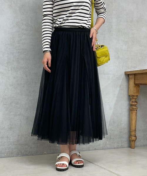 un dix cors（アンディコール）の「チュールスカート（スカート・レディース・ホワイト/チャコールグレー/ブラック・FREE）」の4枚目の写真