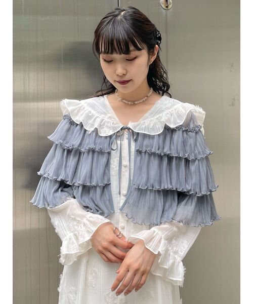 merry jenny（メリージェニー）の「シアーチュールボレロ（カーディガン/ボレロ・レディース・アイボリー/ブルー/ブラック・FREE）」の7枚目の写真