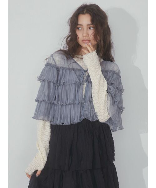 merry jenny（メリージェニー）の「シアーチュールボレロ（カーディガン/ボレロ・レディース・アイボリー/ブルー/ブラック・FREE）」の21枚目の写真