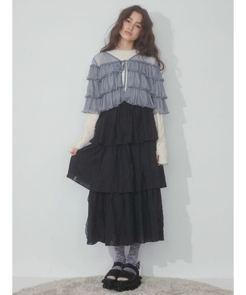 merry jenny（メリージェニー）の「シアーチュールボレロ（カーディガン/ボレロ・レディース・アイボリー/ブルー/ブラック・FREE）」の9枚目の写真