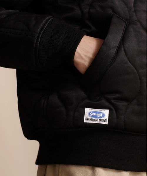 schott（ショット）の「【WEB LIMITED】Schott/ショット/ ONIONQUILTED JACKET OVAL CHENILLE LOGO/オーバルシニール オニオンキルトジャケット（ブルゾン・メンズ・ブラック/ネイビー/チャコールグレー・M/2XL/XL/L）」の14枚目の写真