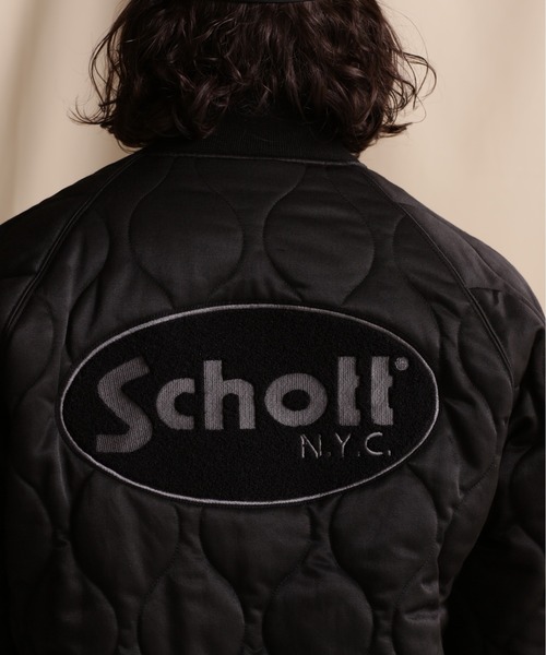 schott（ショット）の「【WEB LIMITED】Schott/ショット/ ONIONQUILTED JACKET OVAL CHENILLE LOGO/オーバルシニール オニオンキルトジャケット（ブルゾン・メンズ・ブラック/ネイビー/チャコールグレー・M/2XL/XL/L）」の15枚目の写真