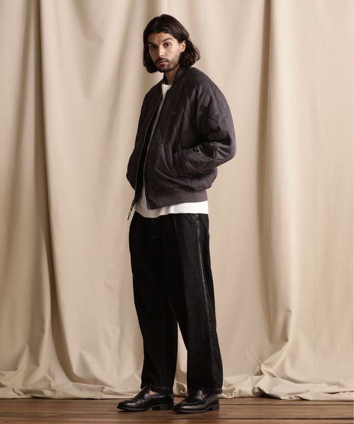 schott（ショット）の「【WEB LIMITED】Schott/ショット/ ONIONQUILTED JACKET OVAL CHENILLE LOGO/オーバルシニール オニオンキルトジャケット（ブルゾン・メンズ・ブラック/ネイビー/チャコールグレー・M/2XL/XL/L）」の19枚目の写真