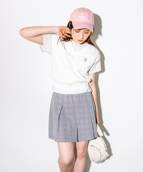 OLIVE des OLIVE（オリーブデオリーブ）の「ワンポイント刺繍ニットベスト　1032050070（ベスト・レディース・ネイビー/オフホワイト/トップグレー・FREE）」の8枚目の写真