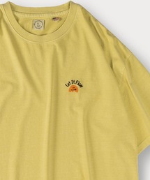 ピグメント加工ワンポイント刺繍Tシャツ/ビッグシルエット
