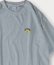 ピグメント加工ワンポイント刺繍Tシャツ/ビッグシルエット