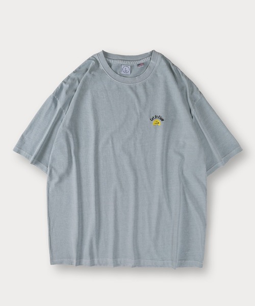 SlashDate(スラッシュデイト)の「ピグメント加工ワンポイント刺繍Tシャツ/ビッグシルエット(Tシャツ/カットソー・メンズ・イエロー/ブルー/ブラック・M/L)」の6枚目の写真