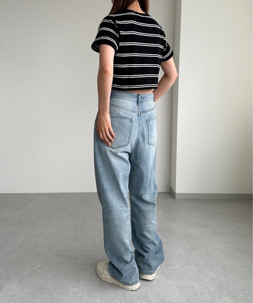apres jour mignon(アプレジュールミニョン)の「マルチボーダーショートTシャツ【ZOZOTOWN限定アイテム】(Tシャツ/カットソー・レディース・オフホワイト/ブラック/アイボリー・X-LARGE/フリー)」の20枚目の写真