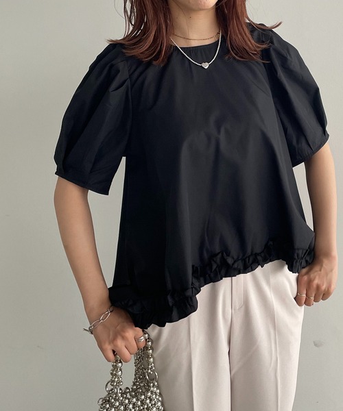 antic rag（アンティックラグ）の「【WEB限定】ボリュームスリーブフリルブラウス（シャツ/ブラウス・レディース・ブラック/ホワイト・FREE）」の12枚目の写真