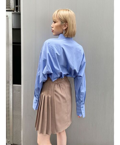 MURUA（ムルーア）の「アシメプリーツミニスカート（スカート・レディース・ベージュ/ダークグレー・1/2）」の9枚目の写真