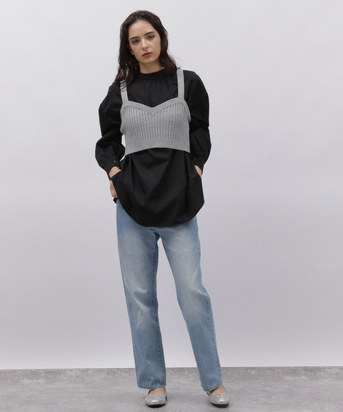 LAKOLE（ラコレ）の「ニットビスチェ / 972251（タンクトップ・レディース・ヘザーグレー/ブラック・SMALL/MEDIUM）」の6枚目の写真