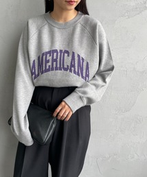 [Americana×JEANS FACTORY/アメリカーナ×ジーンズファクトリー] 別注 AMERICANA カレッジデザインニット