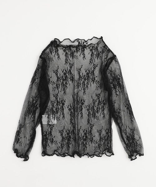 URBAN CHERRY(アーバンチェリー)の「レースデザインシースルートップス(Tシャツ/カットソー・キッズ・アイボリー/ブラック・120cm/150cm/140cm/130cm/110cm)」の7枚目の写真