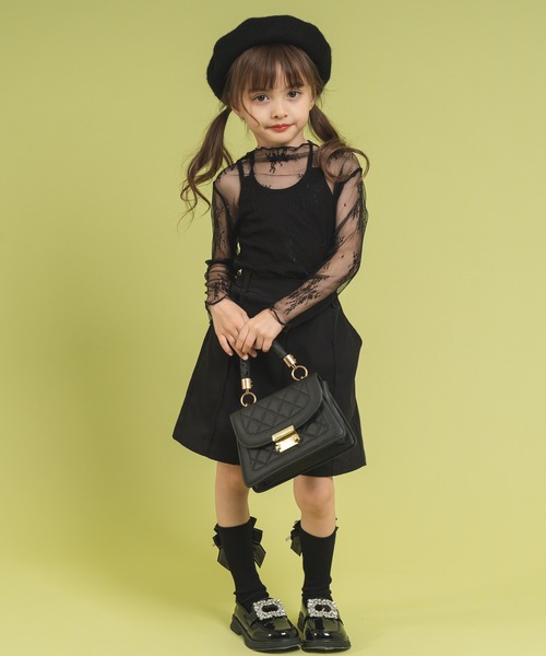 URBAN CHERRY(アーバンチェリー)の「レースデザインシースルートップス(Tシャツ/カットソー・キッズ・アイボリー/ブラック・120cm/150cm/140cm/130cm/110cm)」の16枚目の写真