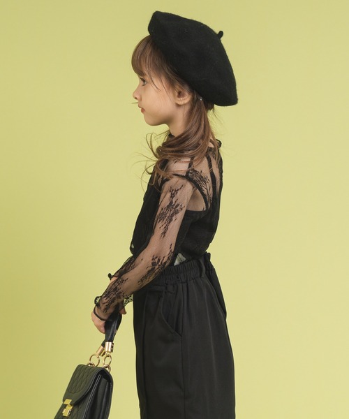URBAN CHERRY(アーバンチェリー)の「レースデザインシースルートップス(Tシャツ/カットソー・キッズ・アイボリー/ブラック・120cm/150cm/140cm/130cm/110cm)」の19枚目の写真