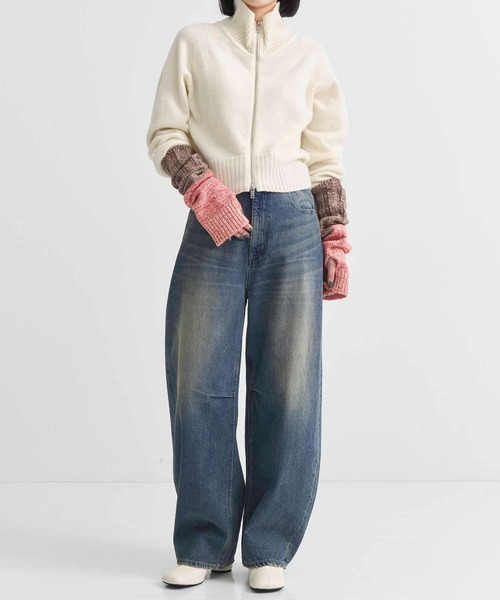 STUDIOUS(ステュディオス)の「【STUDIOUS/ステュディオス】バイカラーネップアームウォーマー(アームカバー・レディース・ベージュ/レッド・FREE)」の6枚目の写真