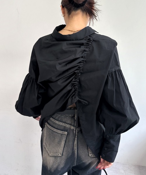 Six M（シックスエム）の「【SixM/シックスエム】デザインシャツ（シャツ/ブラウス・レディース・ブラック/サックスブルー/オフホワイト・FREE）」の21枚目の写真