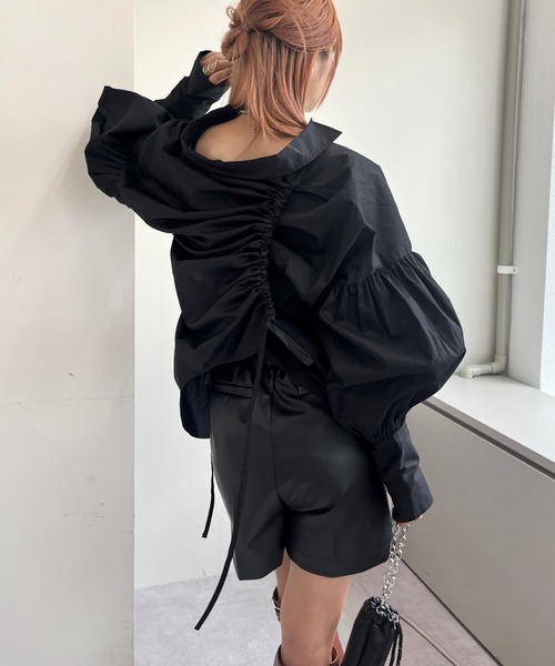 Six M（シックスエム）の「【SixM/シックスエム】デザインシャツ（シャツ/ブラウス・レディース・ブラック/サックスブルー/オフホワイト・FREE）」の18枚目の写真