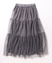 チュールティアードスカート