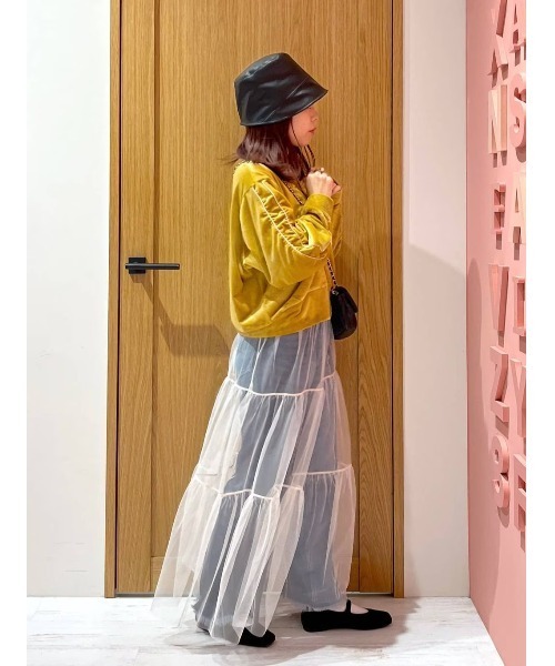 BAYFLOW（ベイフロー）の「チュールティアードスカート（スカート・レディース・オフホワイト/ブラック/スモーク/グレー・FREE）」の7枚目の写真