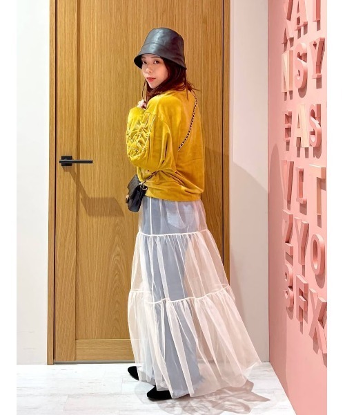 BAYFLOW（ベイフロー）の「チュールティアードスカート（スカート・レディース・オフホワイト/ブラック/スモーク/グレー・FREE）」の6枚目の写真