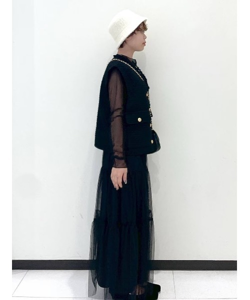 BAYFLOW（ベイフロー）の「チュールティアードスカート（スカート・レディース・オフホワイト/ブラック/スモーク/グレー・FREE）」の9枚目の写真