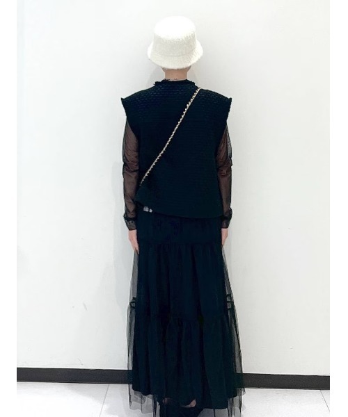 BAYFLOW（ベイフロー）の「チュールティアードスカート（スカート・レディース・オフホワイト/ブラック/スモーク/グレー・FREE）」の10枚目の写真