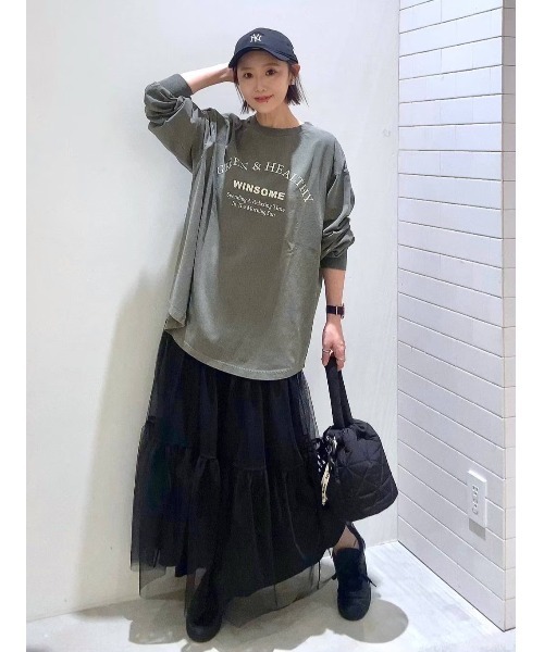 BAYFLOW（ベイフロー）の「チュールティアードスカート（スカート・レディース・オフホワイト/ブラック/スモーク/グレー・FREE）」の11枚目の写真