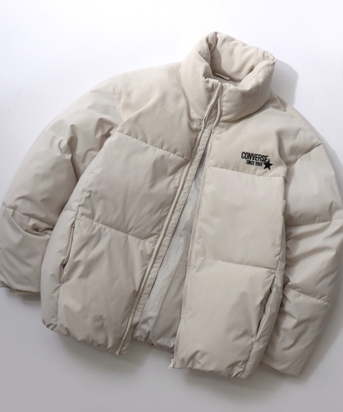 CONVERSE（コンバース）の「CONVERSE/コンバース PUFFER JACKET/防風 撥水 オーバーサイズ 中綿 ファイバーダウン パファージャケット/キルティングアウター/レディース メンズ（ダウンジャケット/コート・レディース・ブラック/オフホワイト/チャコール/ブラック系その他/ホワイト系その他・LL/M/L）」の2枚目の写真