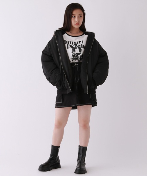 repipi armario（レピピ アルマリオ）の「【2WAY】フードツキMA-1（MA-1・キッズ・ブラック/カーキ・MEDIUM/LARGE/SMALL）」の3枚目の写真