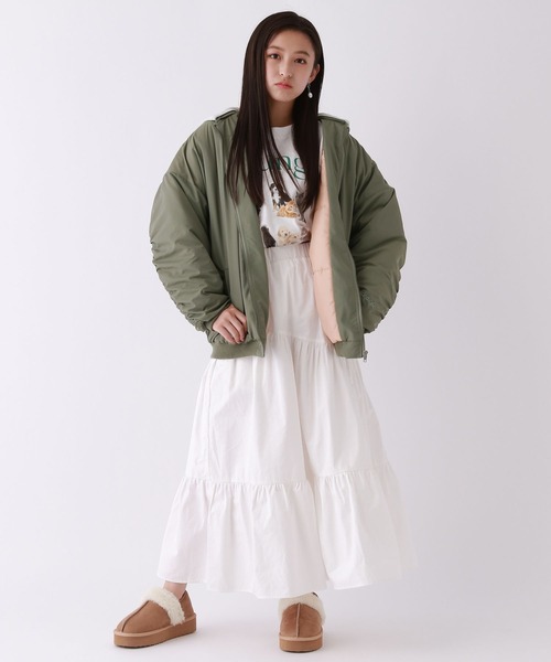 repipi armario（レピピ アルマリオ）の「【2WAY】フードツキMA-1（MA-1・キッズ・ブラック/カーキ・MEDIUM/LARGE/SMALL）」の6枚目の写真