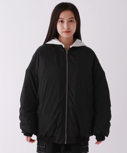 repipi armario（レピピ アルマリオ）の「【2WAY】フードツキMA-1（MA-1・キッズ・ブラック/カーキ・MEDIUM/LARGE/SMALL）」の7枚目の写真