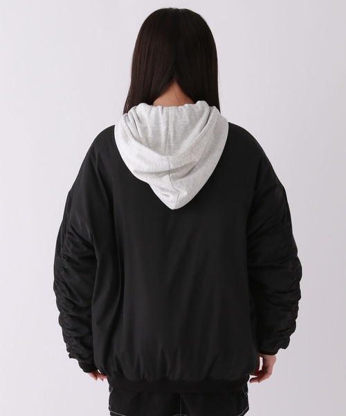 repipi armario（レピピ アルマリオ）の「【2WAY】フードツキMA-1（MA-1・キッズ・ブラック/カーキ・MEDIUM/LARGE/SMALL）」の9枚目の写真