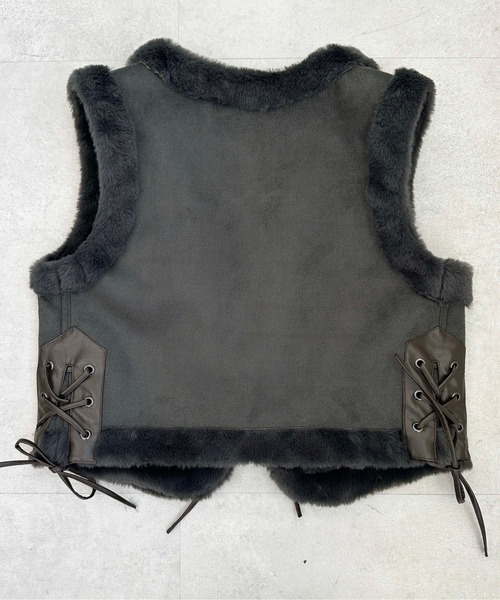 sedacle(セダクル)の「suede×fur vest(ベスト・レディース・ブラウン/グレー・FREE)」の18枚目の写真
