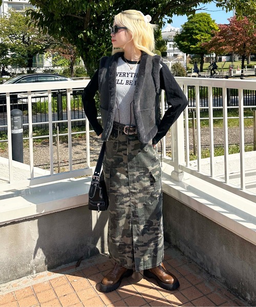 sedacle(セダクル)の「suede×fur vest(ベスト・レディース・ブラウン/グレー・FREE)」の19枚目の写真